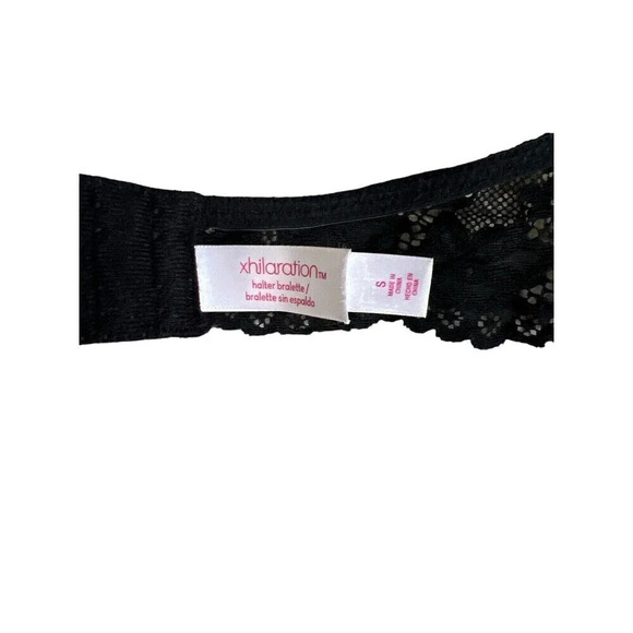 Xhilaration Womens Halter Bralette Size Small Lightly Lined Black Lace Bra - Picture 4 of 4